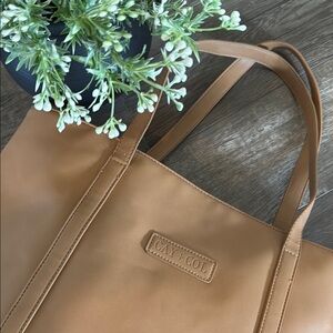 Cay + Col Tan Leather Tote Bag